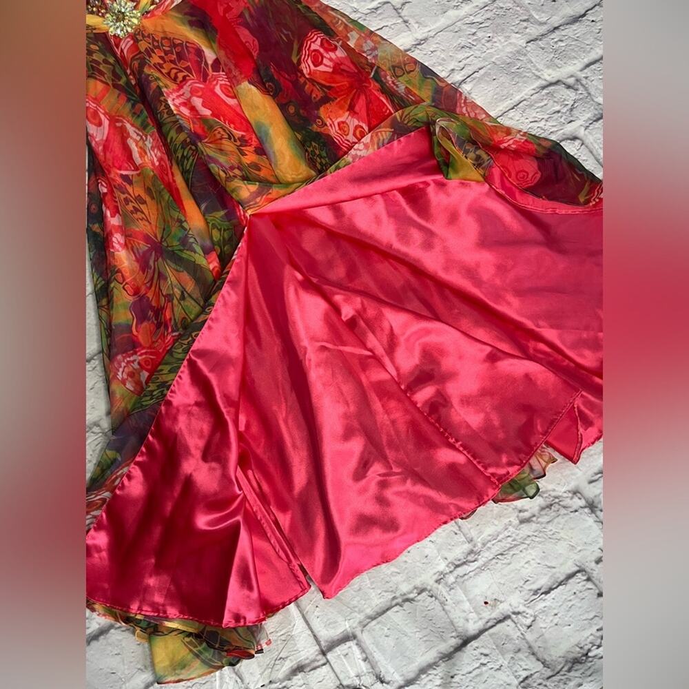 Frenchy by Heather French Henry Colorful Boho Strapless Chiffon Maxi Gown - Picture 2 of 12